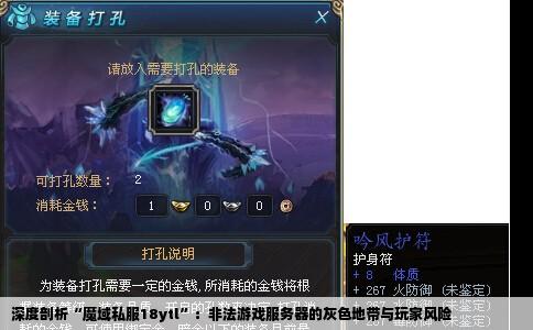 深度剖析“魔域私服18ytl”：非法游戏服务器的灰色地带与玩家风险